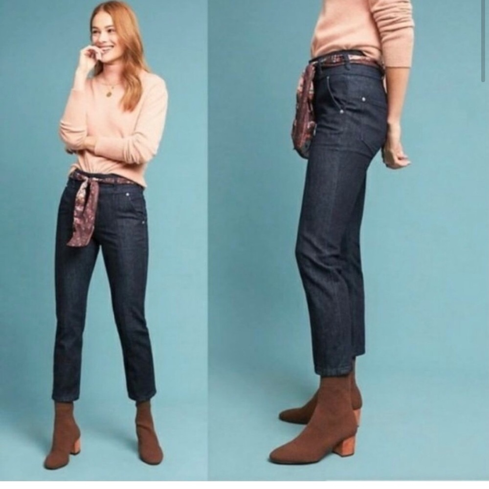Anthropologie Pilcro | Front Seam High Rise Straight cropped leg Jeans Size 26